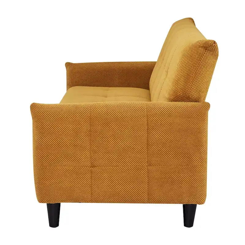 79-inch Mustard Large Biscuit Tufted Sofa Bed