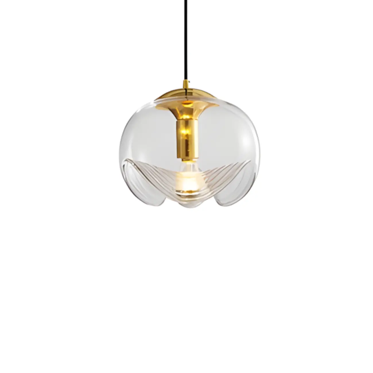 Modern Geometirc Gold Clear Glass Kitchen Pendant Light