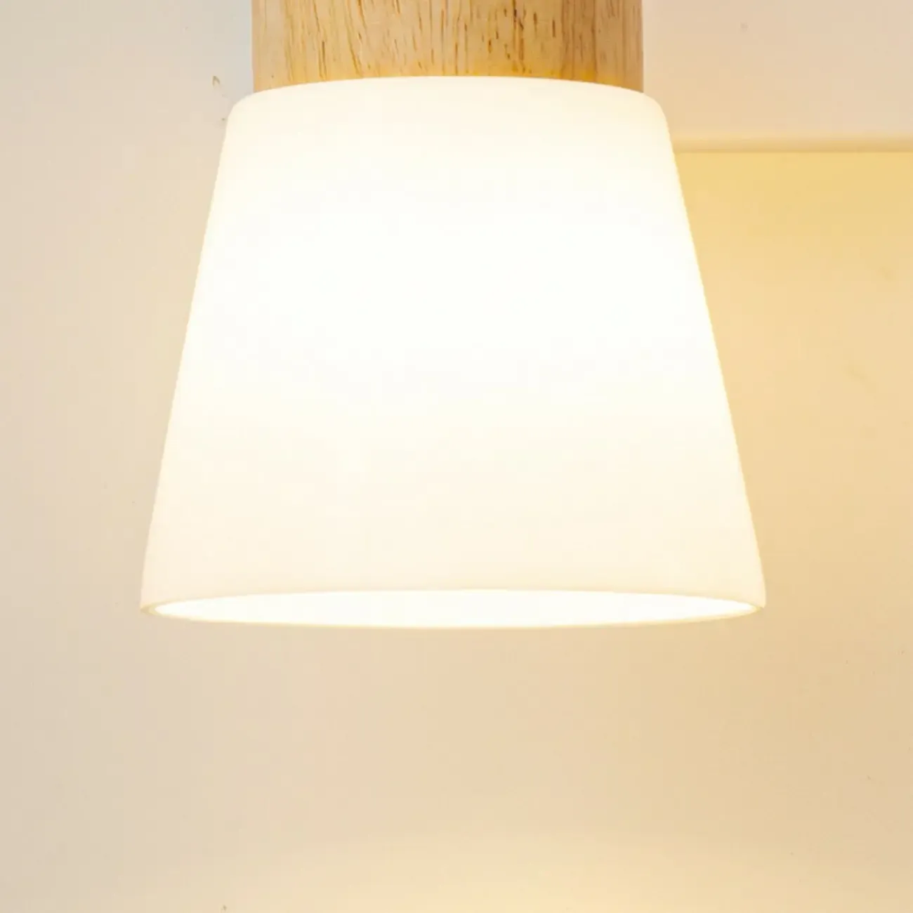 Mini White Natural Wood Metal Wall Sconce