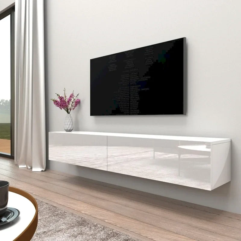 Berno 71-in. Modern Glossy Wall-mounted Floating TV Stand