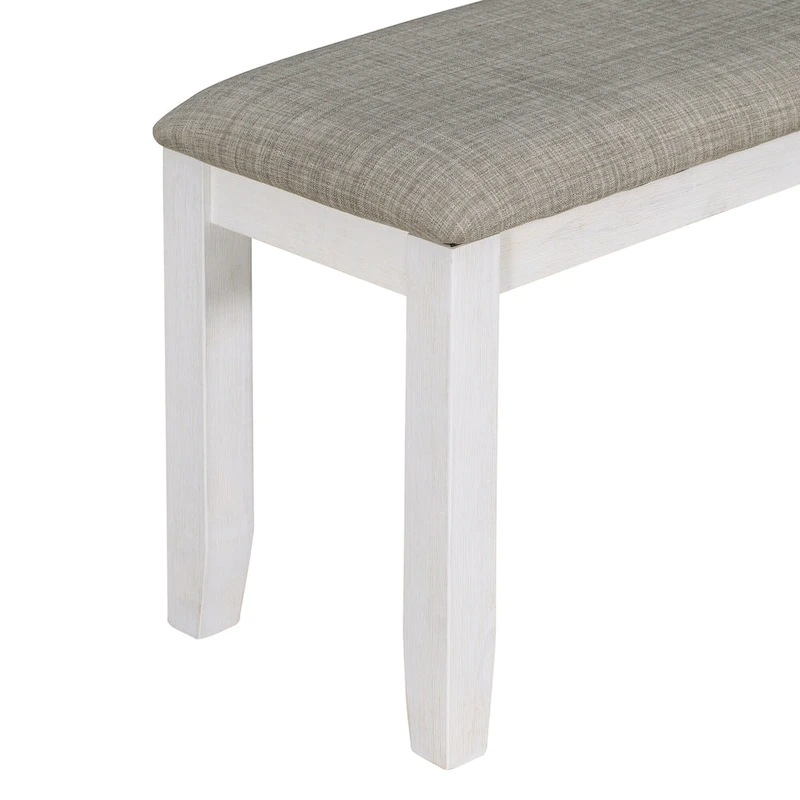 Rustic Style 6-Piece Dining Room Table Set with 4 Upholstered Chairs & a Bench