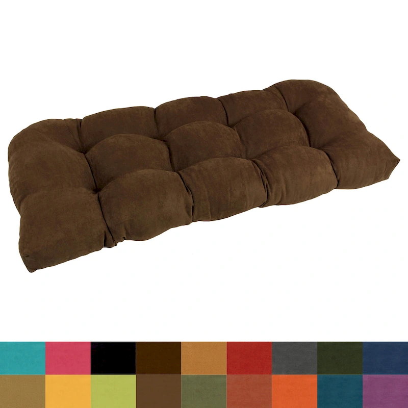 42-inch by 19-inch Rounded Back Microsuede Bench Cushion - 42 x 19