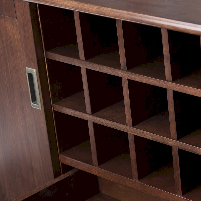 WYNDENHALL Tierney SOLID HARDWOOD 54 inch Wide Mid Century Modern Sideboard Buffet and Winerack - 54 W x 17 D x 36 H