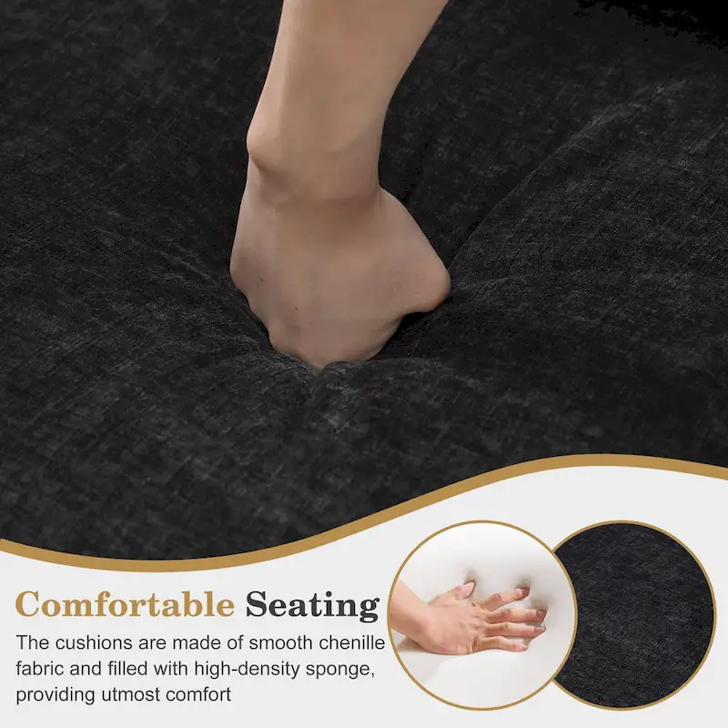 Modern Upholstered Armchair Nailhead Trim Accent Chair with Wood Legs