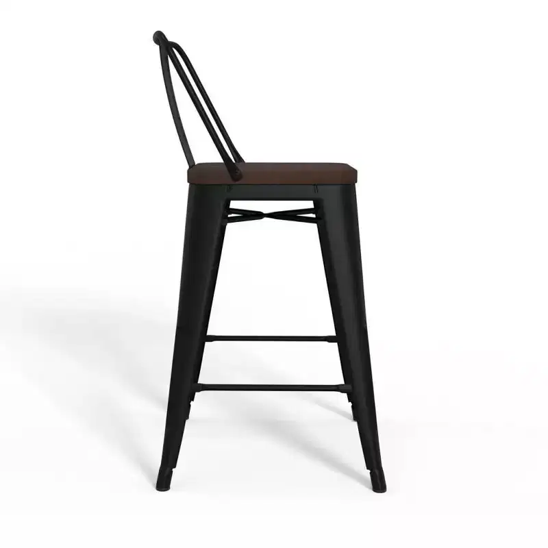 Set of 4 24 Josephine Metal/Wood Counter Height Barstools - WyndenHall