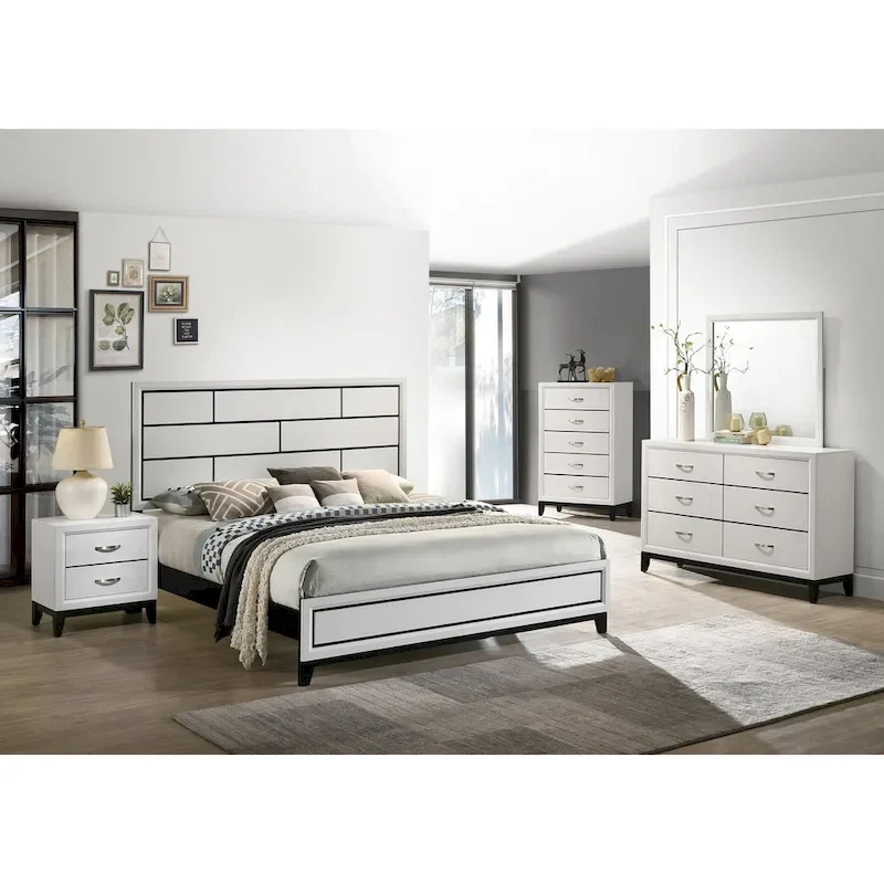 Stout White Panel Deluxe 6-piece Bedroom Set