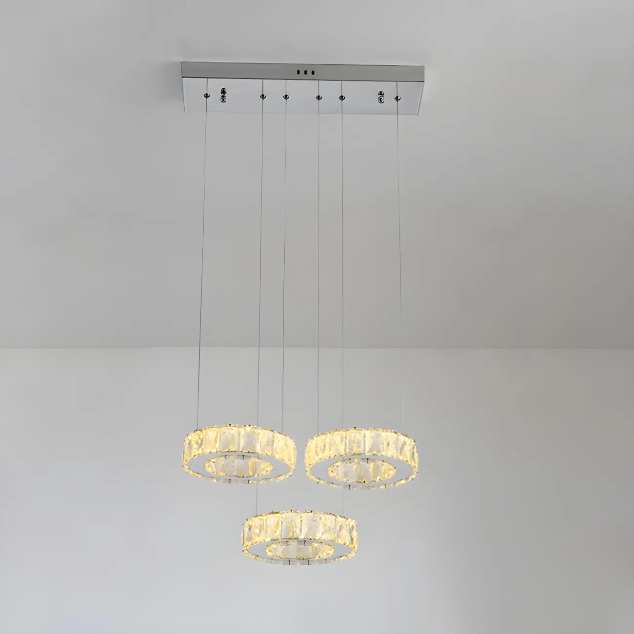 Elegant Crystal LED Kitchen Pendant Light with Remote