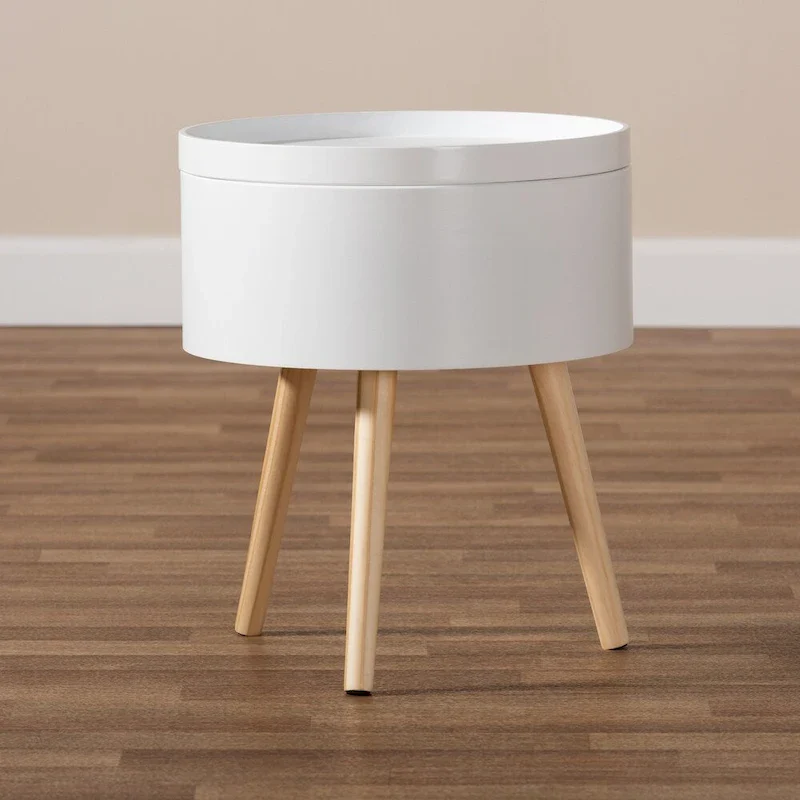 Jessen Mid-Century Modern Wood End Table with Removable Top