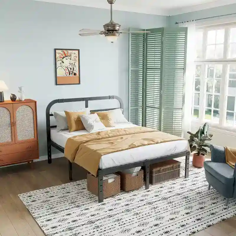 40 Inch Bed Frame With Headboard, Easy to assemble