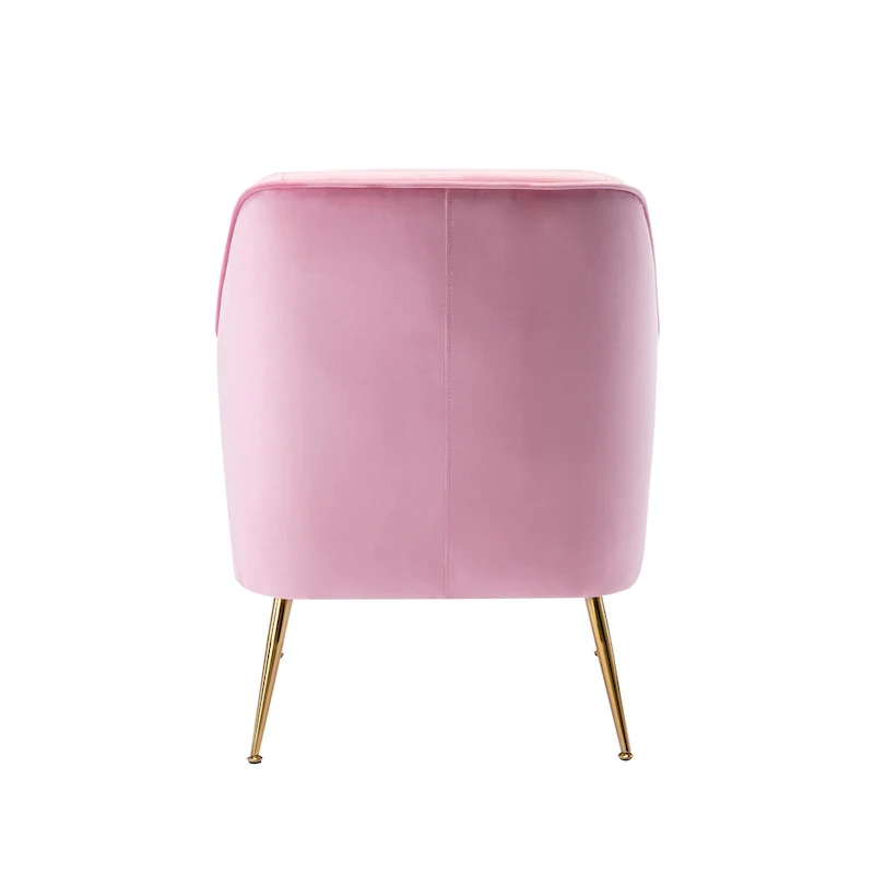 Velvet Upholstered Accent Chair with Gold Chrome Legs