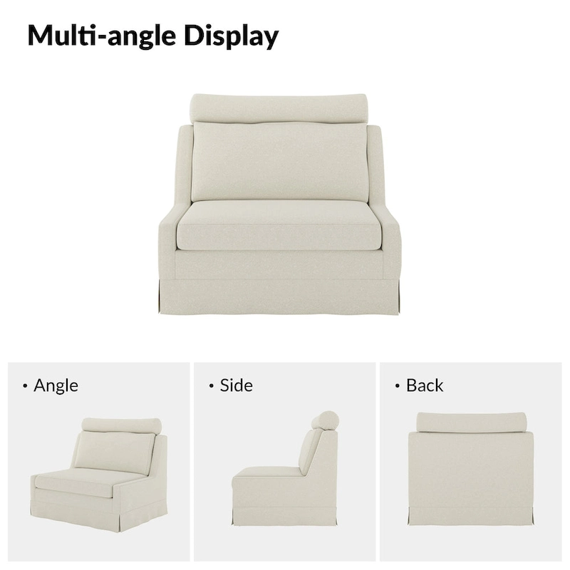 Anne 45 W Modern Slipcovered Chair with Ottoman by HULALA HOME