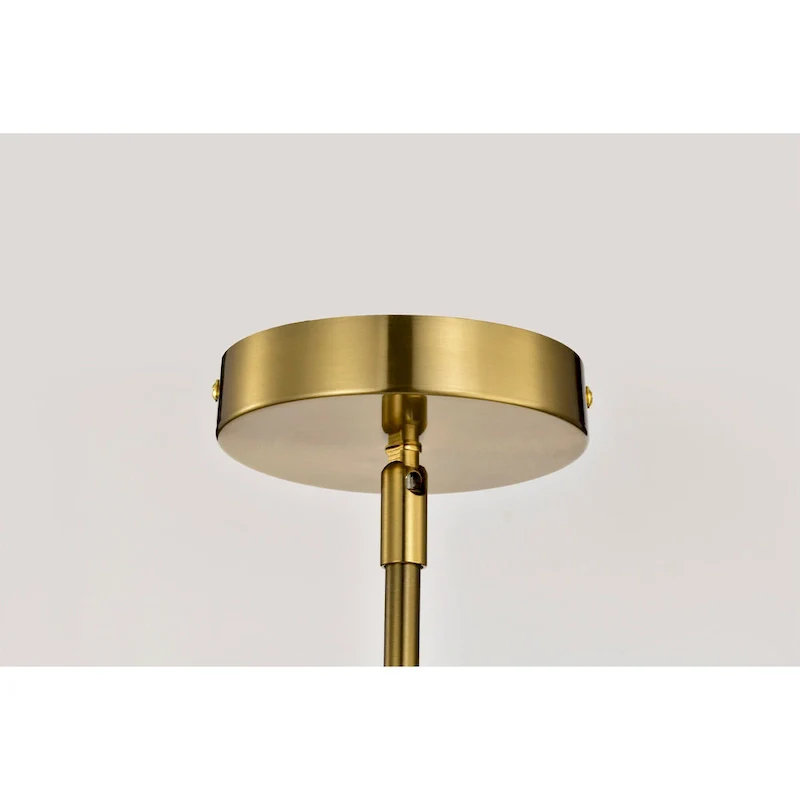 Tasio Brass Pendant Light with Clear Decanter Glass Shade