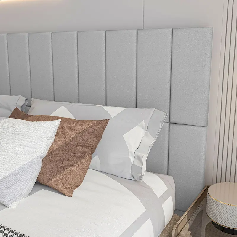 Art3d 9.84 x 23.62 Peel and Stick Headboard,Pack of 12, 3D Soundproof Wall Panels, Upholstered Wall Panel