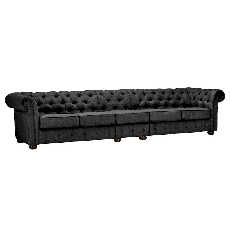 Knightsbridge Grey Extra Long Chesterfield Sofa by iNSPIRE Q Artisan