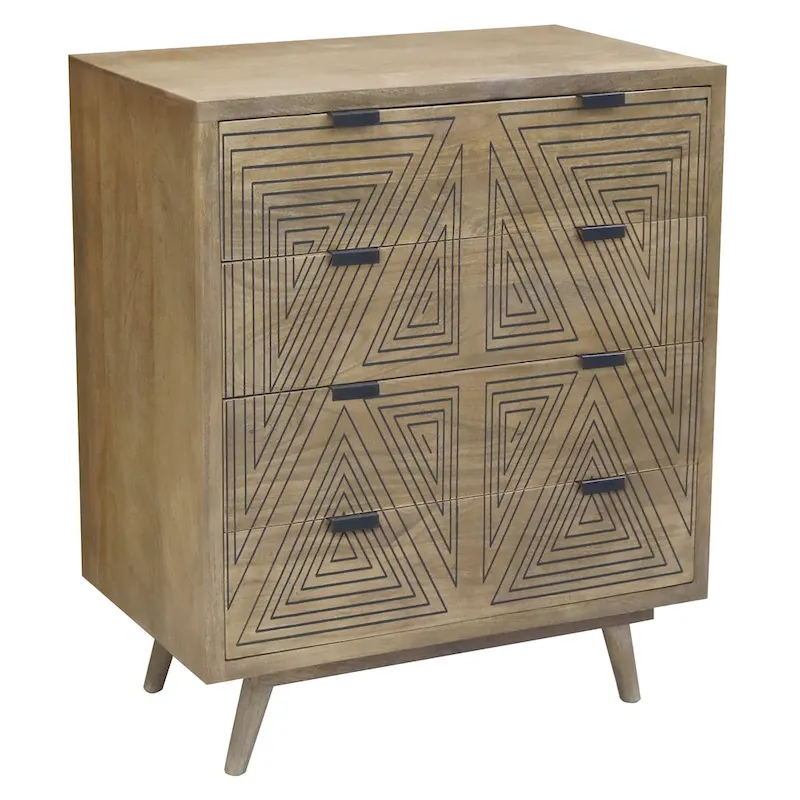 Bidi Mid-Century Modern 4-Drawer Mini Chest by Furniture of America