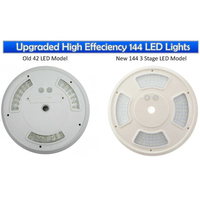 Solar Power Flagpole 144 LED Light - Powerful Solar Panels,144 Ultra Bright LEDs Flag Pole Light, Waterproof & Auto On Off