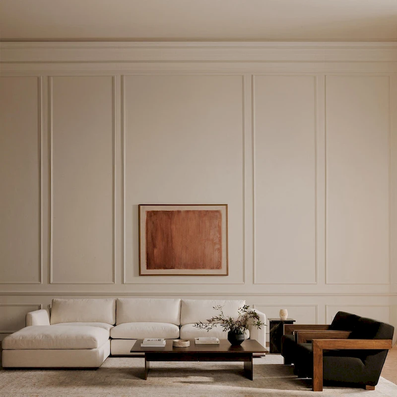 NADAAL STUDIOS Rio Modular Sofa With Rubber Wood Base - 136.2W x41D x23.6H