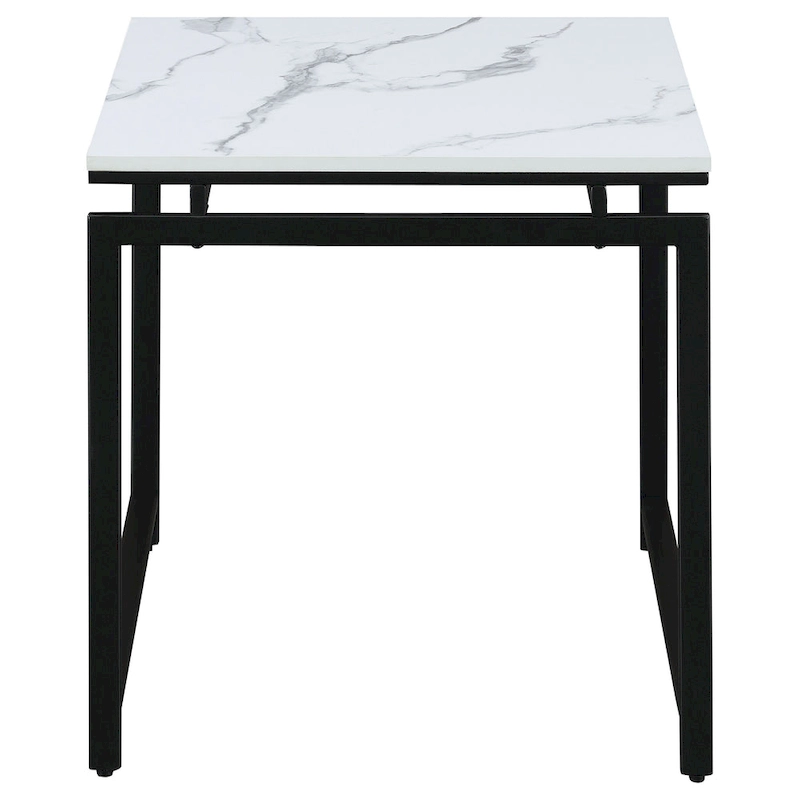 Clark 3-piece Faux Marble Top Coffee Table Set White Faux Marble