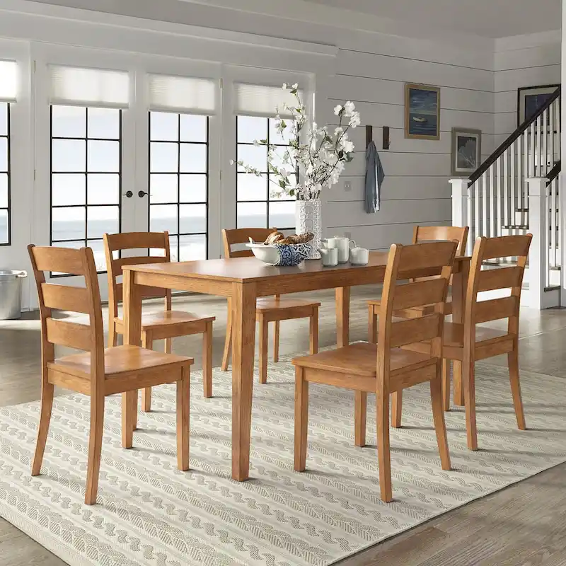 Wilmington II 60-Inch Rectangular Oak Finish Dining Set by iNSPIRE Q Classic