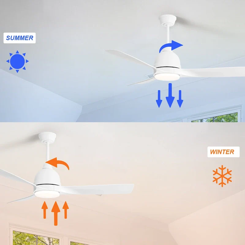 54  Smart Ceiling Fans with Lights and Remote High CFM Bedroom Quiet Fan APP Control - 54 inch