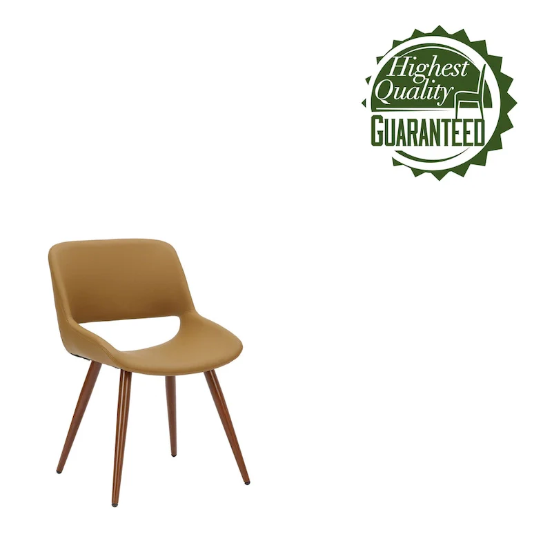 Langa Faux Leather Mid-Century Dining Chair with Metal Legs