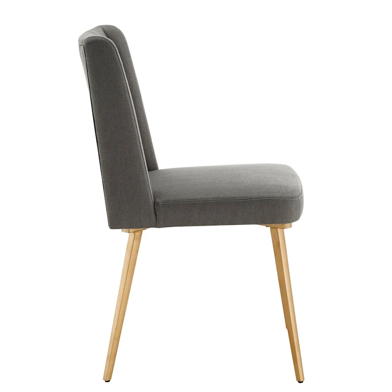 Gold Finish Fabric Dining Chair (Set of 2)