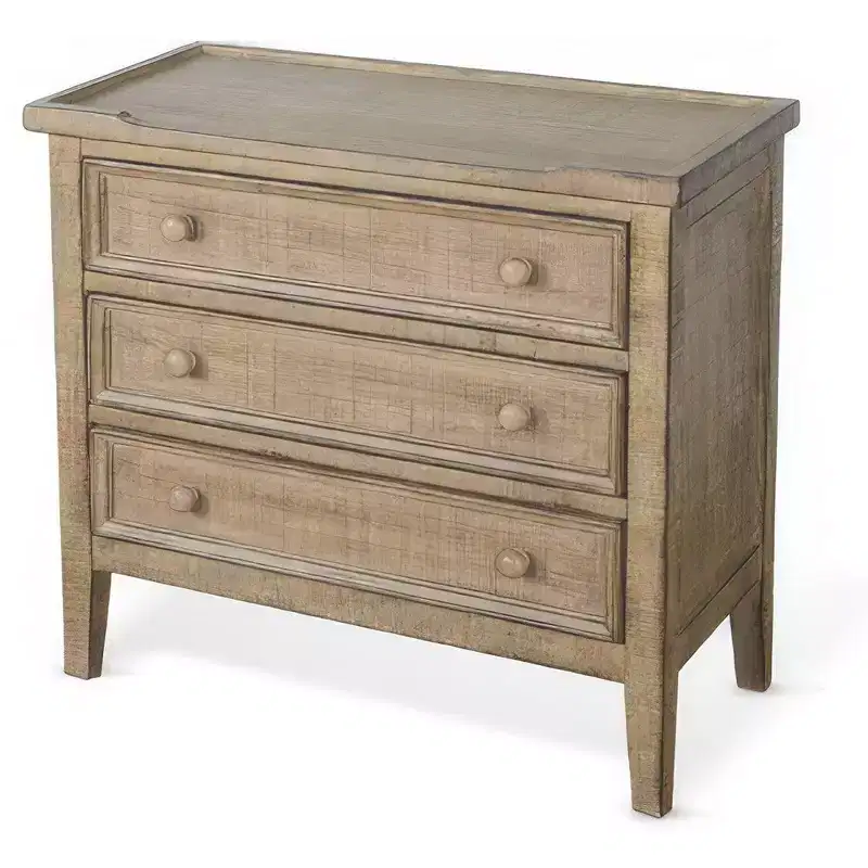Royal Hampton 28 Side End Table | 3 Drawers with Round Knobs | Mahogany Wood