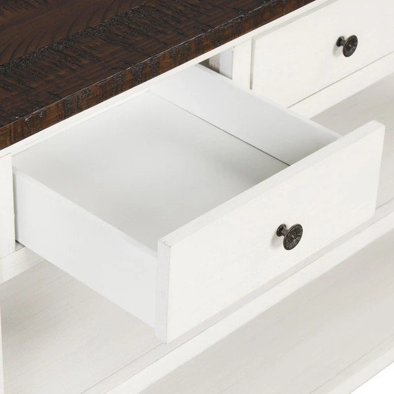 Console Table with 3 Drawers and 2 Open Shelves