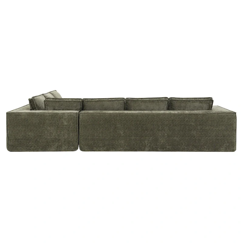 L-Shaped Modular Sectional Sofa, Chenille Cloud Sofa Set
