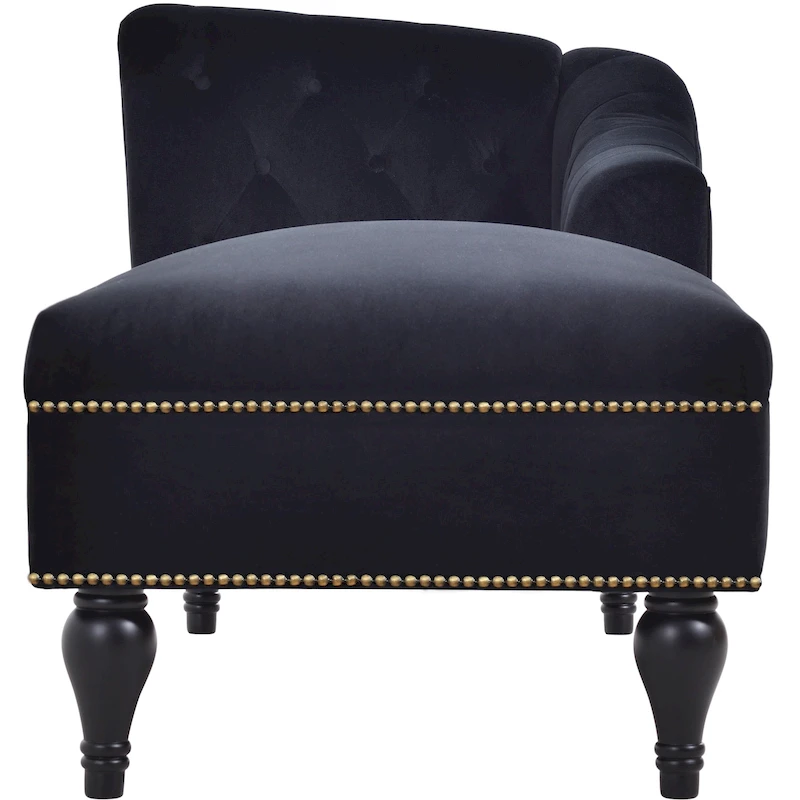 Button Tufted Velvet Chaise Lounge Chair