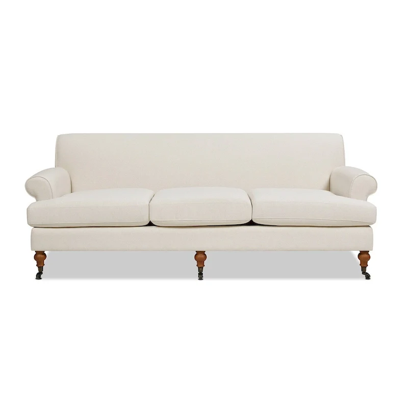 88 Inch Living Room Sofa  Three Cushion Couch with Rolled Arms and Tight Back  Minimal Assembly Required