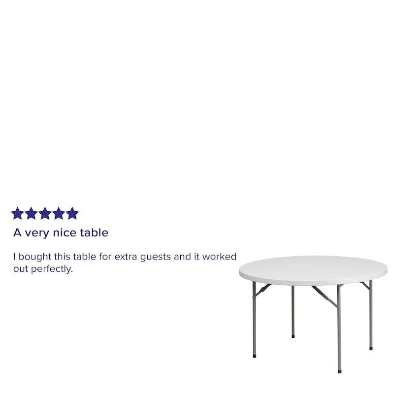 48 Round Granite White Plastic Event and Party Folding Table