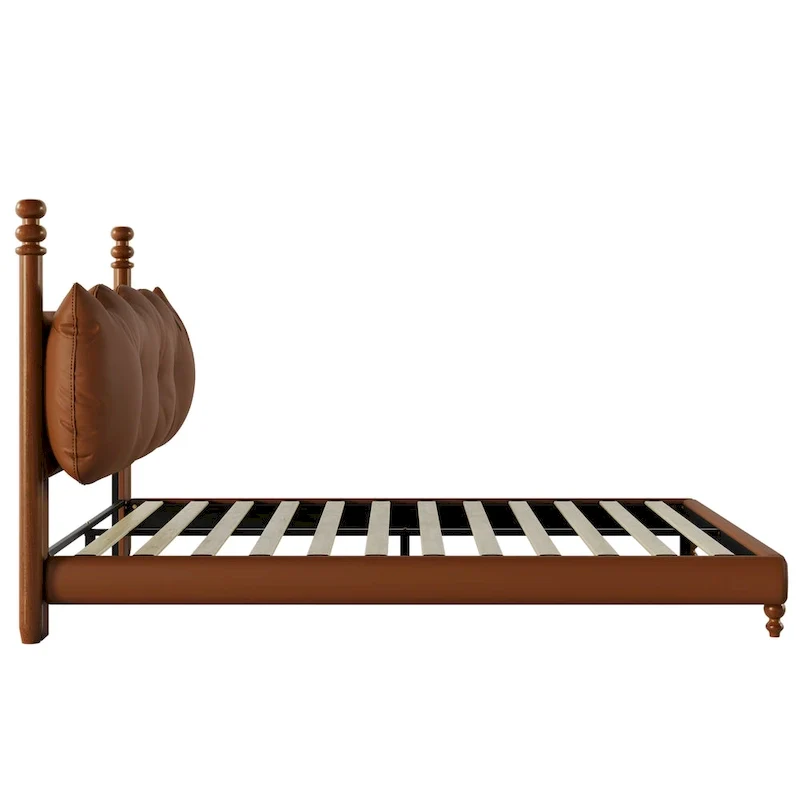 Calka Luxury Upholstered PU Leather Bed by Christopher Knight Home