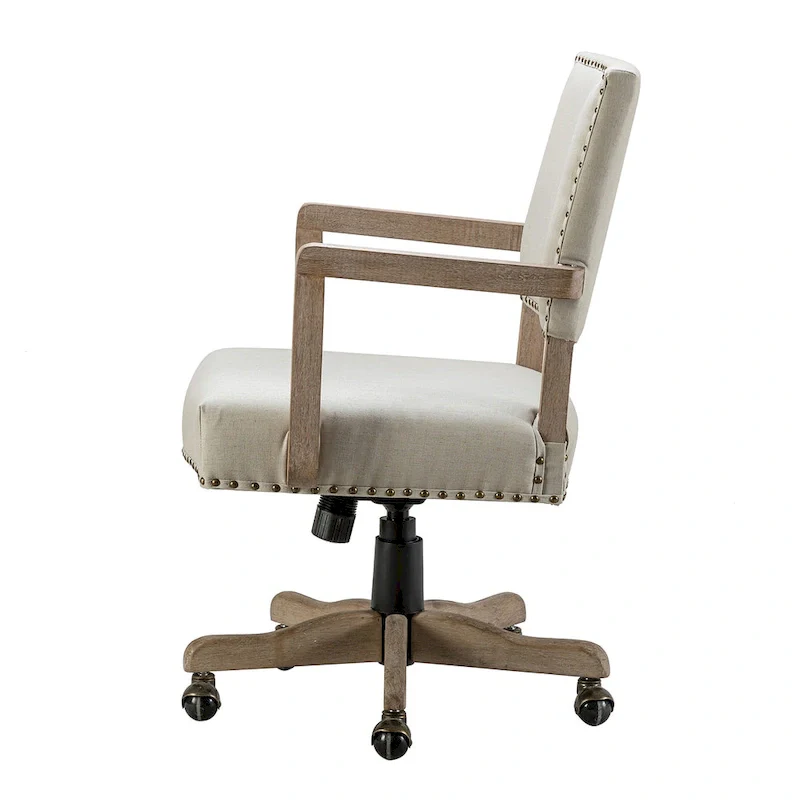 Mid-Back Swivel Height-Adjustable Task Chair with Nailhead Trim