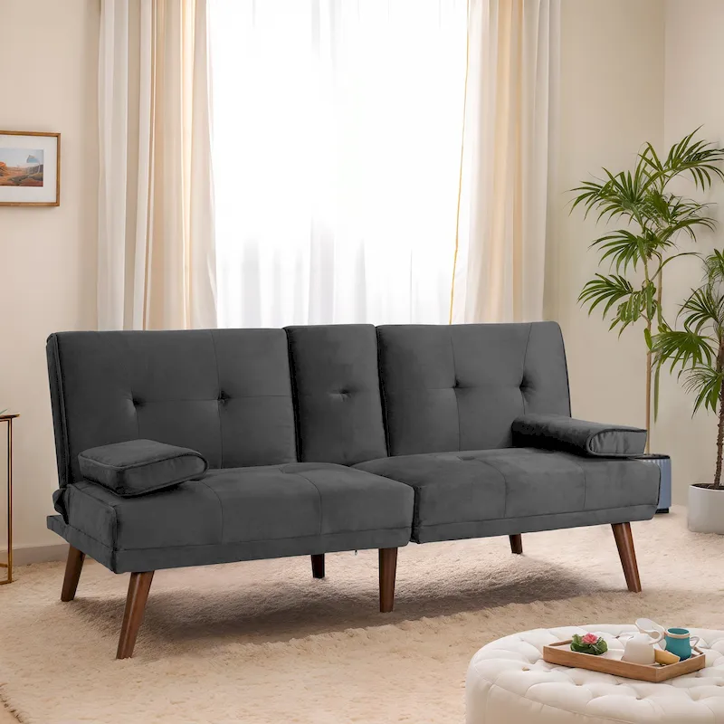 Futzca 60 Small Loveseat, 3 in 1 Cute Convertible Sofa Bed