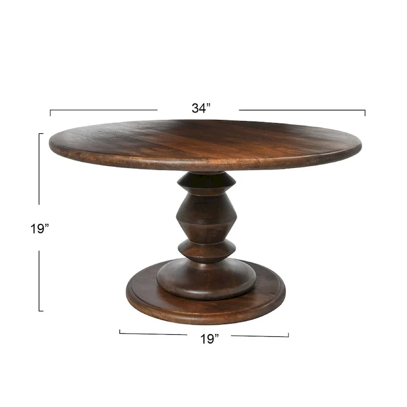 Solid Wood Pedestal Coffee Table