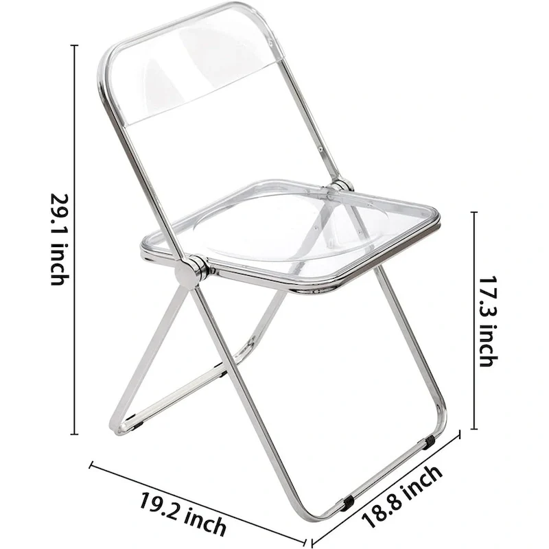 Modern Acrylic Stackable Folding Dining Chair (Set of 2) Transparent