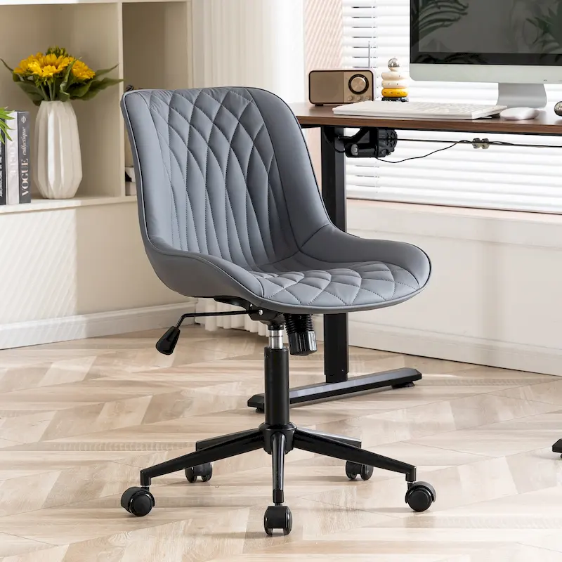 Armless Home Office Desk Chairs with Wheels Rolling Task Chair