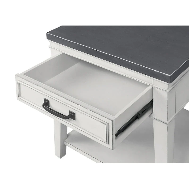 Del Mar 24 White and Grey 1-Drawer End Table