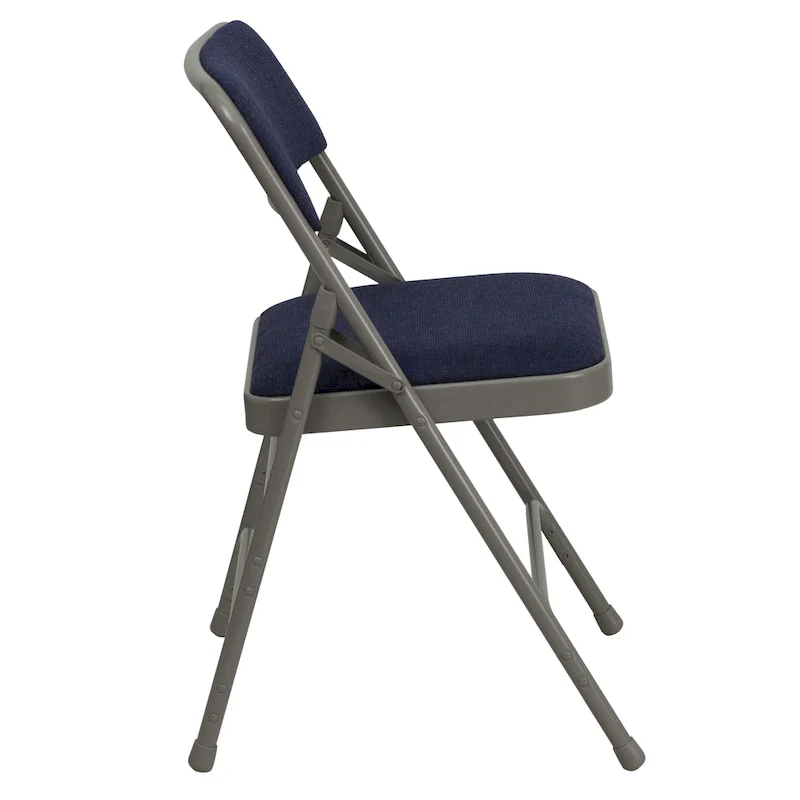 Set of 2 Metal Folding Chairs with Padded Seats