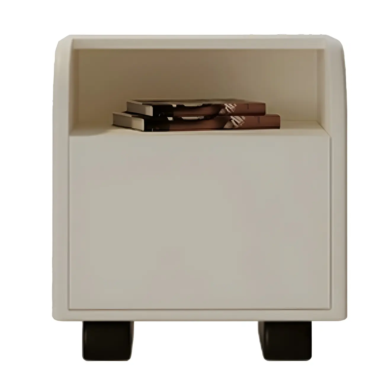 Nordic White-Black Storage Small Nightstand in 3-Layer