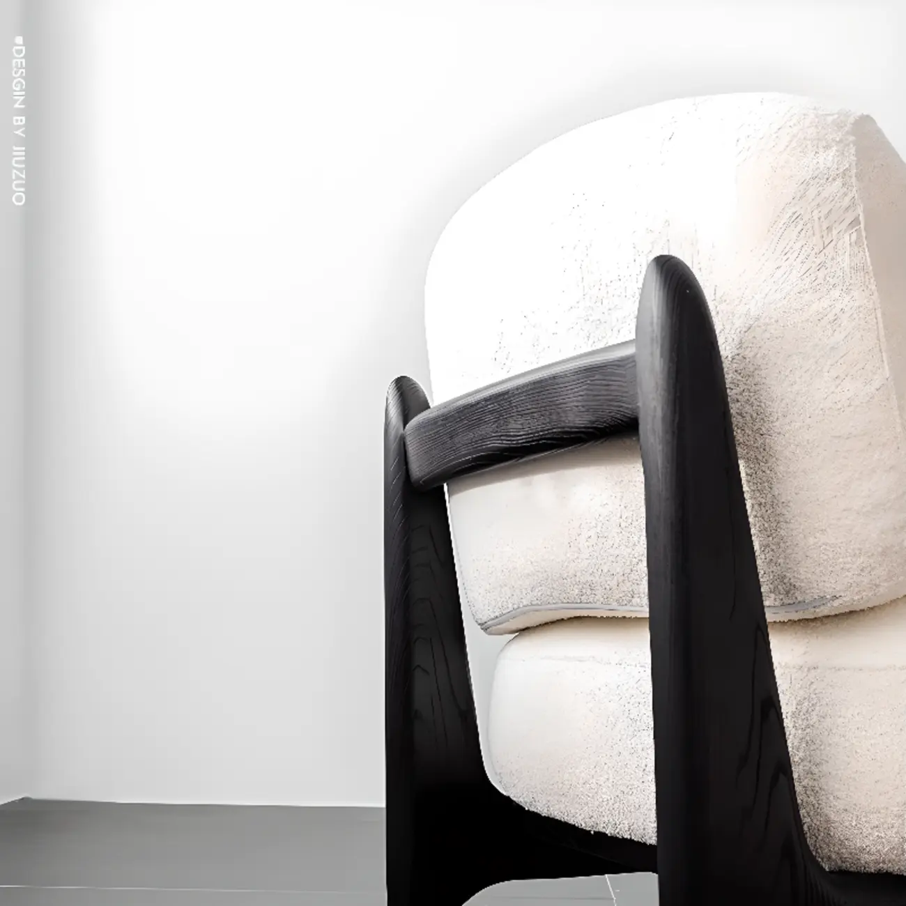 Modern Fabric Black Slipper Chair with Cushion