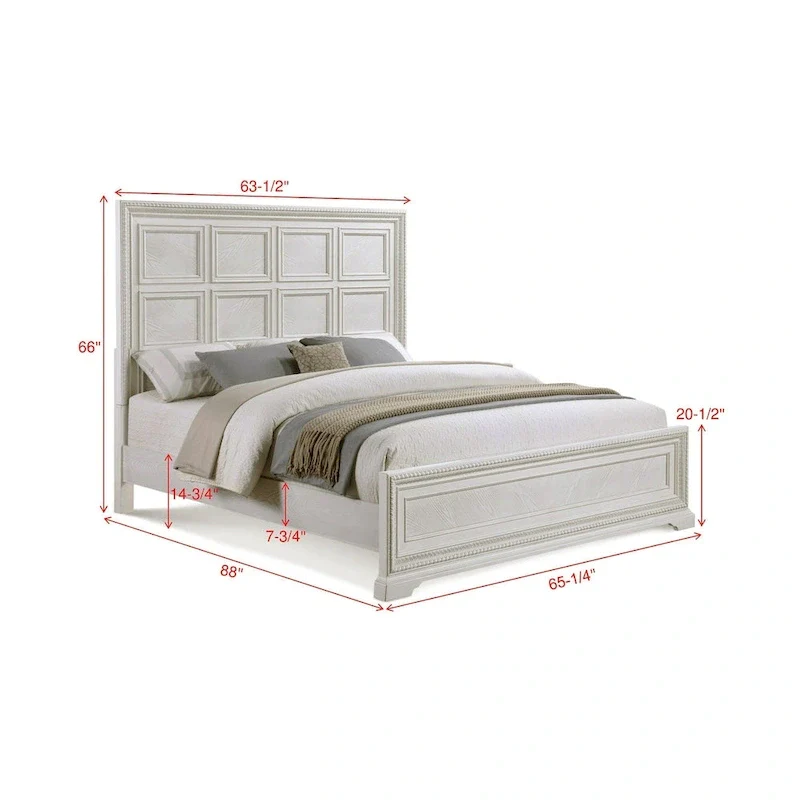 Oliver 5 Piece Cream Panel Bedroom Set