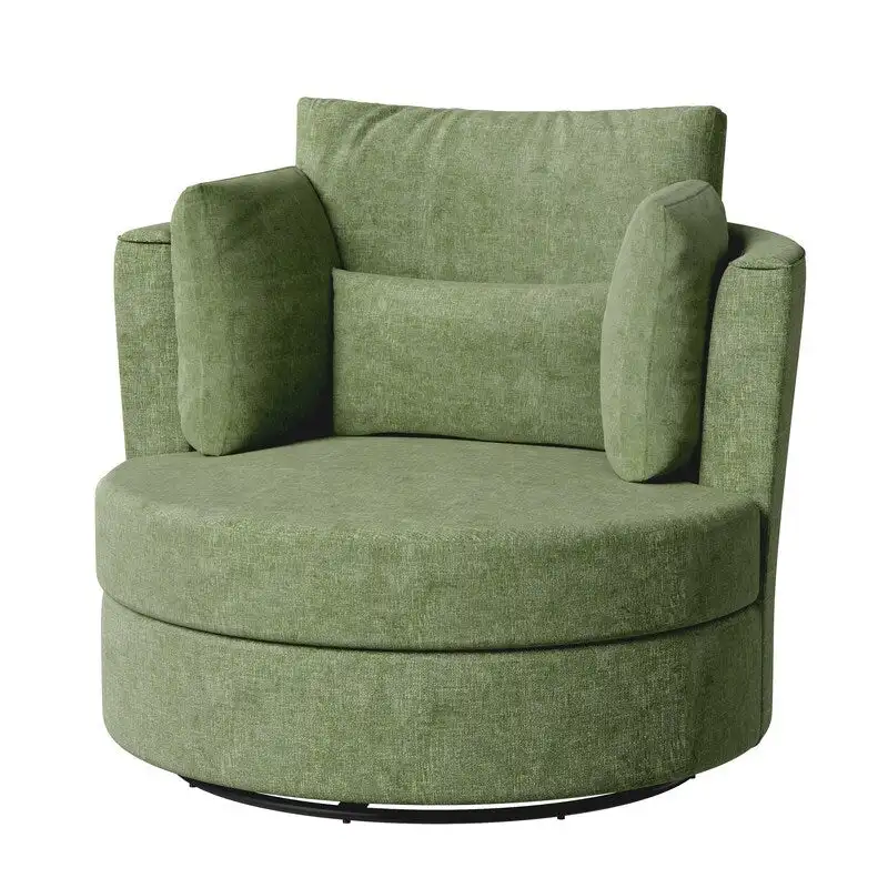 Chenille Swivel 34.7 Wide Soft Modern Upholstered Accent Chair