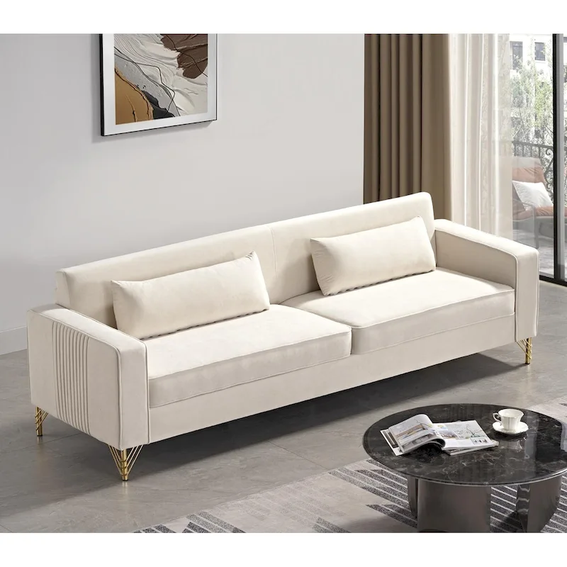 Modern Velvet Upholstered Living Room Sofa