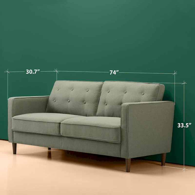 Priage by ZINUS Pear Green Button Tufted Sofa