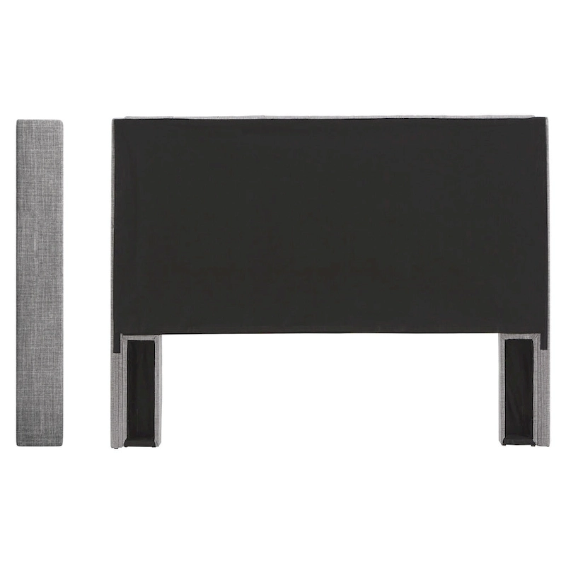 Detmold Queen Wingback Button Tufted Linen Fabric Headboard