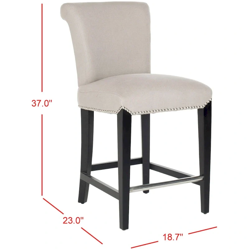 Black Faux Leather 23-inch Counter Stool - 18.7 W x 23 D x 36.4 H - 19Wx23Dx36H