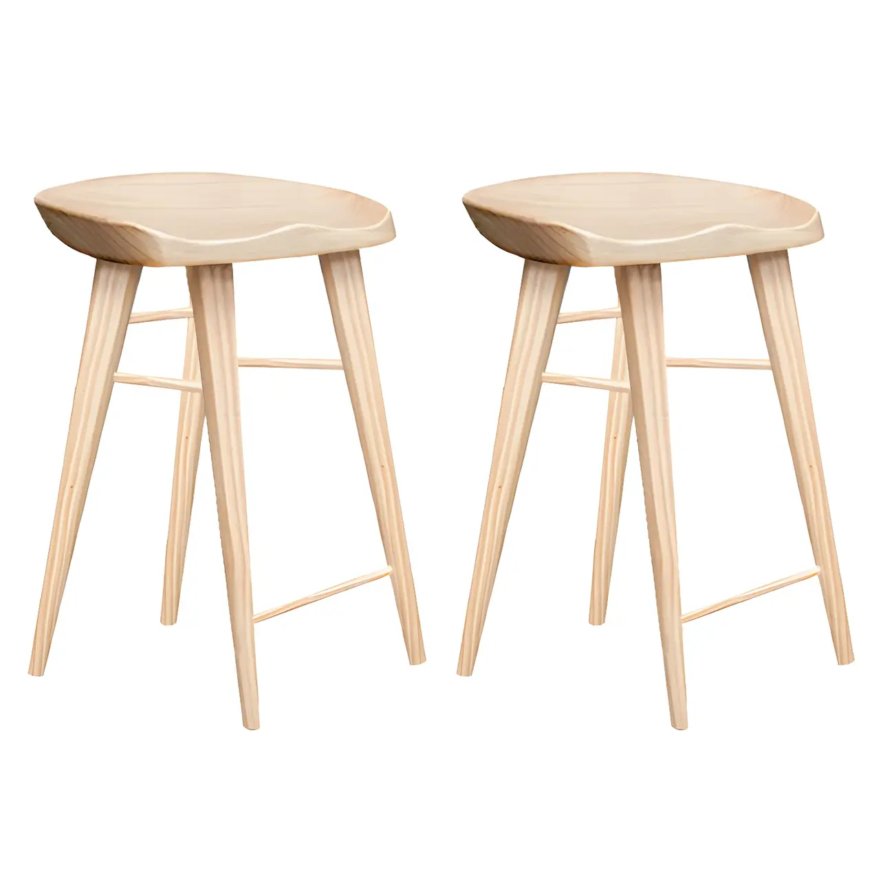 Counter Height Modern Wood Backless Bar Stool