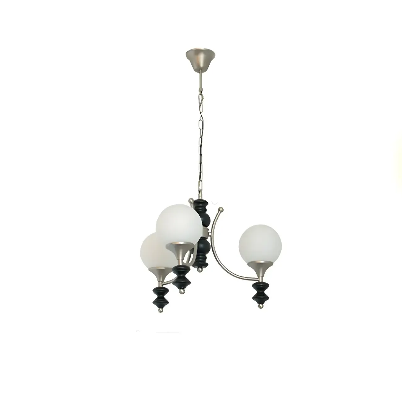 Modern Glass Chandeliers Black Metal Elegant Lighting